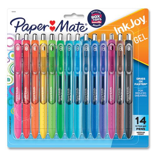 InkJoy Gel Pen, Retractable, Medium 0.7 mm, Assorted Ink and Barrel Colors, 14/Pack. Picture 1