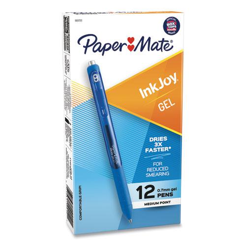 InkJoy Gel Pen, Retractable, Medium 0.7 mm, Blue Ink, Blue Barrel, Dozen. Picture 2
