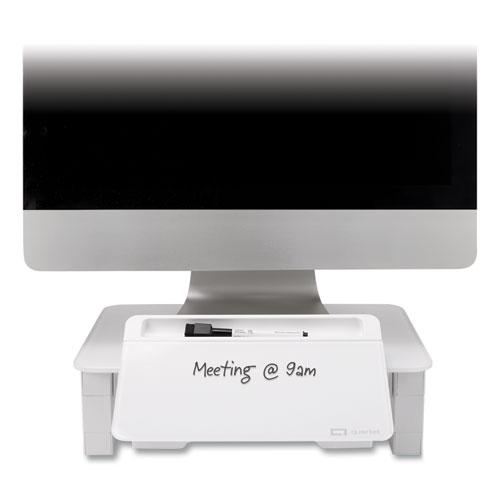 Adjustable Height Desktop Glass Monitor Riser with Dry-Erase Board, 14 x 10.25 x 2.5 to 5.25, White, Supports 100 lb. Picture 5