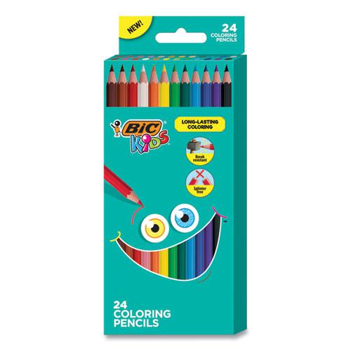 Kids Coloring Pencils, 0.7 mm, HB2 (#2), Assorted Lead, Assorted Barrel Colors, 24/Pack. Picture 1