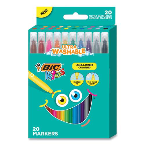 Kids Ultra Washable Markers, Medium Bullet Tip, Assorted Colors, 20/Pack. Picture 2