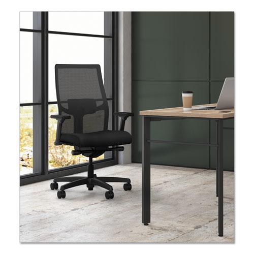 Ignition 2.0 4-Way Stretch Mid-Back Mesh Task Chair, Adjustable Lumbar Support, Black Seat/Back, Black Base. Picture 3