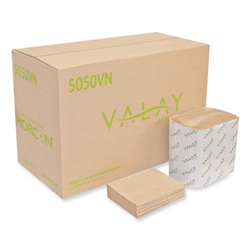 Valay Interfolded Napkins, 1-Ply, 6.3 x 8.85, Kraft, 6,000/Carton. Picture 1