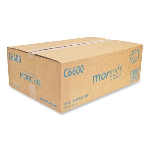 Morsoft Center-Pull Roll Towels, 2-Ply, 6.9" dia, White, 600 Sheets/Roll, 6 Rolls/Carton. Picture 4