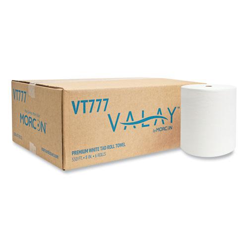 Valay Proprietary TAD Roll Towels, 1-Ply, 7.5" x 550 ft, White, 6 Rolls/Carton. Picture 1