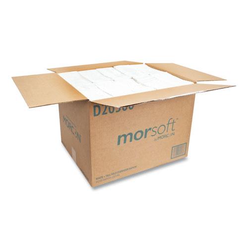 Morsoft Dispenser Napkins, 1-Ply, 6 x 13.5, White, 500/Pack, 20 Packs/Carton. Picture 3