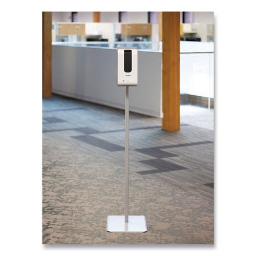 Hand Sanitizer Station Stand, 12 x 16 x 54, Silver. Picture 5