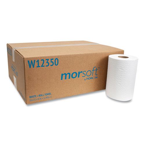 Morsoft Universal Roll Towels, 1-Ply, 8" x 350 ft, White, 12 Rolls/Carton. Picture 1