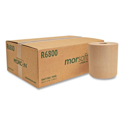 Morsoft Universal Roll Towels, 1-Ply, 8" x 800 ft, Brown, 6 Rolls/Carton. Picture 1