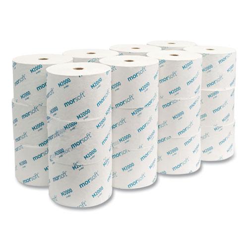 Small Core Bath Tissue, Septic Safe, 1-Ply, White, 2,000 Sheets/Roll, 24 Rolls/Carton. Picture 2