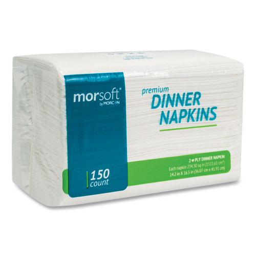 Morsoft Dinner Napkins, 2-Ply, 14.5 x 16.5, White, 3,000/Carton. Picture 2