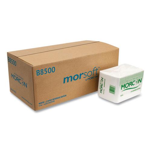 Morsoft Beverage Napkins, 9 x 9/4, White, 500/Pack, 8 Packs/Carton. Picture 1