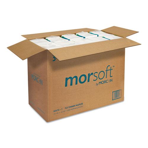 Morsoft Dinner Napkins, 2-Ply, 14.5 x 16.5, White, 3,000/Carton. Picture 5