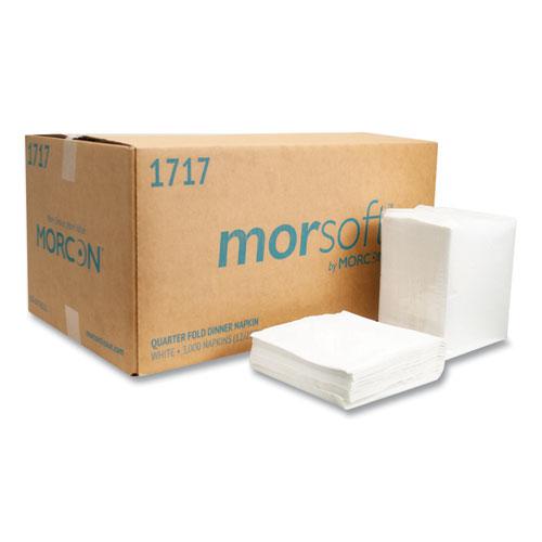 Morsoft Dinner Napkins, 1-Ply, 15 x 17, White, 250/Pack, 12 Packs/Carton. Picture 1