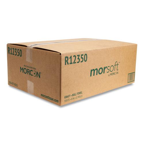 Morsoft Universal Roll Towels, 1-Ply, 8" x 350 ft, Brown, 12 Rolls/Carton. Picture 6