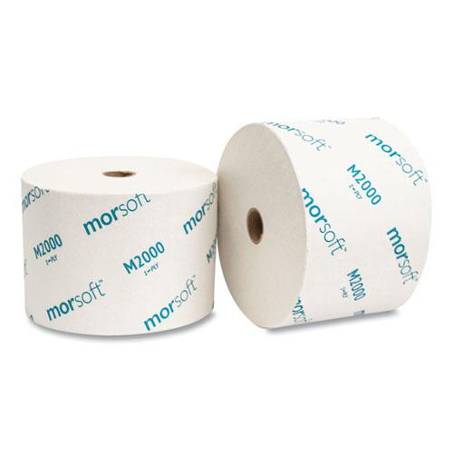 Small Core Bath Tissue, Septic Safe, 1-Ply, White, 2,000 Sheets/Roll, 24 Rolls/Carton. Picture 3