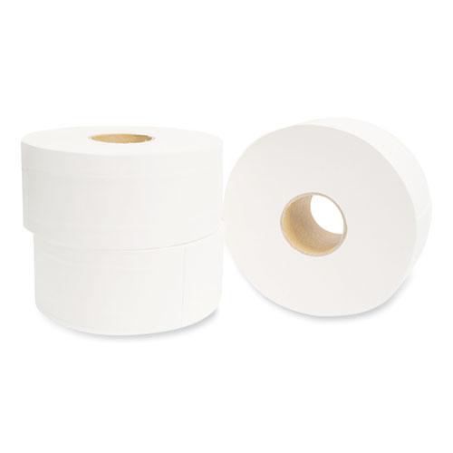 Valay Mini Jumbo Bath Tissue, Septic Safe, 2-Ply, White, 750 ft, 12 Rolls/Carton. Picture 2