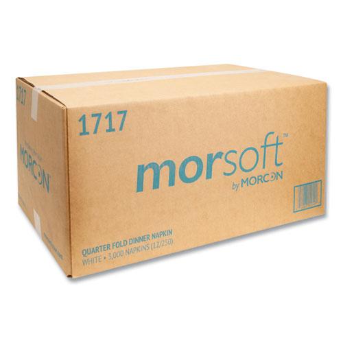 Morsoft Dinner Napkins, 1-Ply, 15 x 17, White, 250/Pack, 12 Packs/Carton. Picture 2