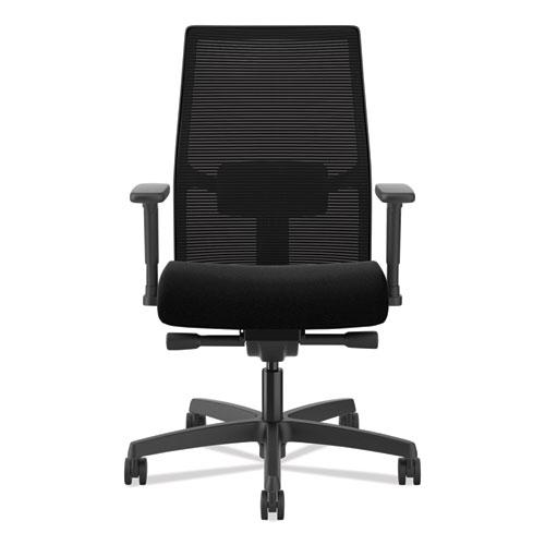 Ignition 2.0 4-Way Stretch Mid-Back Mesh Task Chair, Adjustable Lumbar Support, Black Seat/Back, Black Base. Picture 4