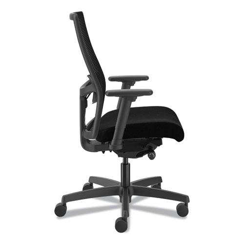 Ignition 2.0 4-Way Stretch Mid-Back Mesh Task Chair, Adjustable Lumbar Support, Black Seat/Back, Black Base. Picture 6