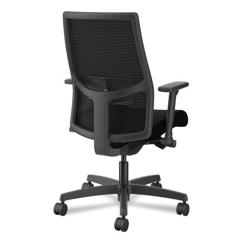Ignition 2.0 4-Way Stretch Mid-Back Mesh Task Chair, Adjustable Lumbar Support, Black Seat/Back, Black Base. Picture 7
