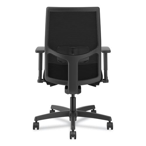 Ignition 2.0 4-Way Stretch Mid-Back Mesh Task Chair, Adjustable Lumbar Support, Black Seat/Back, Black Base. Picture 8