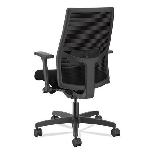 Ignition 2.0 4-Way Stretch Mid-Back Mesh Task Chair, Adjustable Lumbar Support, Black Seat/Back, Black Base. Picture 9