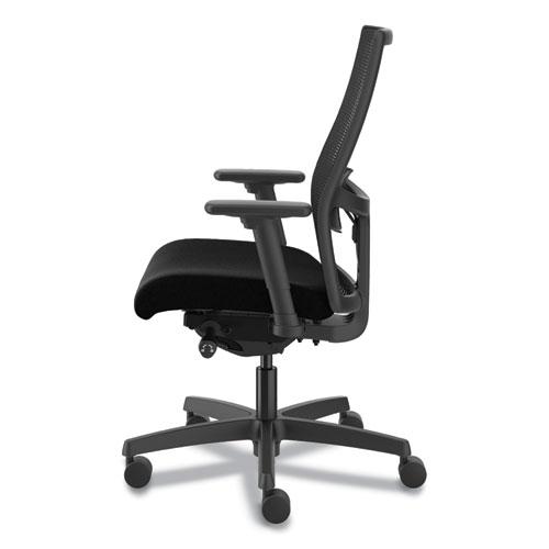 Ignition 2.0 4-Way Stretch Mid-Back Mesh Task Chair, Adjustable Lumbar Support, Black Seat/Back, Black Base. Picture 10