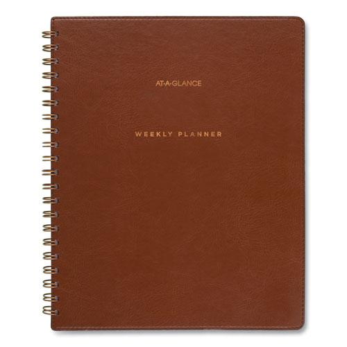 Signature Collection Academic Weekly/Monthly Planners, 11.5 x 8, Distressed Brown Cover, 13-Month (July-July): 2024-2025. Picture 1