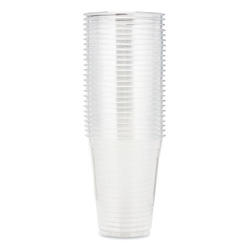 Clear Plastic PETE Cups, 16 oz, 25/Sleeve, 20 Sleeves/Carton. Picture 3
