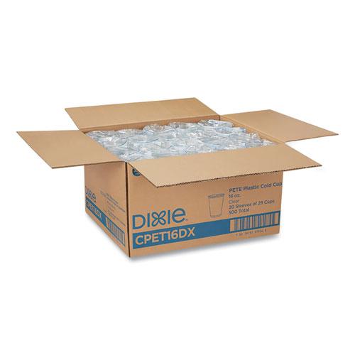 Clear Plastic PETE Cups, 16 oz, 25/Sleeve, 20 Sleeves/Carton. Picture 6