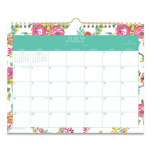 Day Designer Peyton Academic Wall Calendar, Floral Artwork, 11 x 8.75, White Sheets, 12-Month (July to June): 2024 to 2025. Picture 1