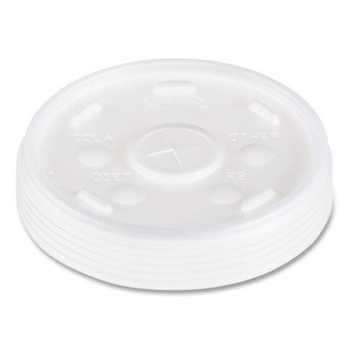 Plastic Lids, Fits 12 oz to 24 oz Hot/Cold Foam Cups, Straw-Slot Lid, White, 100/Pack, 10 Packs/Carton. Picture 2