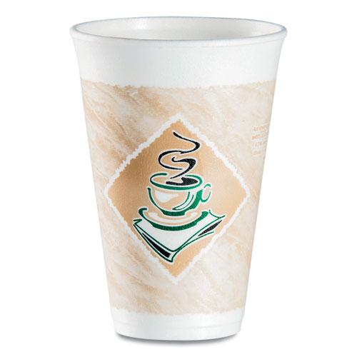 Cafe G Foam Hot/Cold Cups, 16 oz, Brown/Green/White, 1,000/Carton. Picture 1