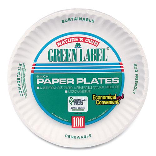 White Paper Plates, 6" dia, 100/Pack, 10 Packs/Carton. Picture 2