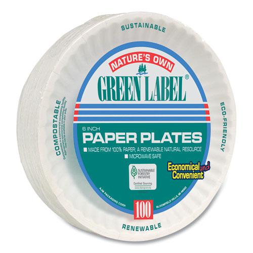 White Paper Plates, 6" dia, 100/Pack, 10 Packs/Carton. Picture 3