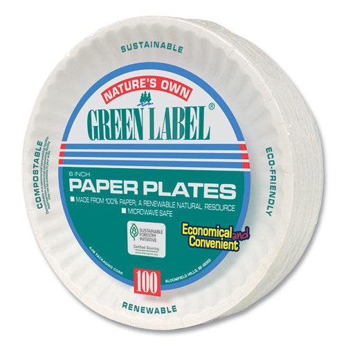 White Paper Plates, 6" dia, 100/Pack, 10 Packs/Carton. Picture 4