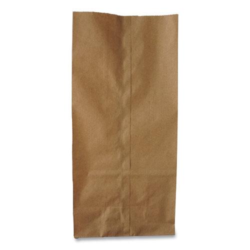 Grocery Paper Bags, 35 lb Capacity, #6, 6" x 3.63" x 11.06", Kraft, 500 Bags. Picture 1