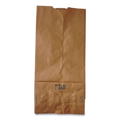 Grocery Paper Bags, 35 lb Capacity, #6, 6" x 3.63" x 11.06", Kraft, 500 Bags. Picture 4