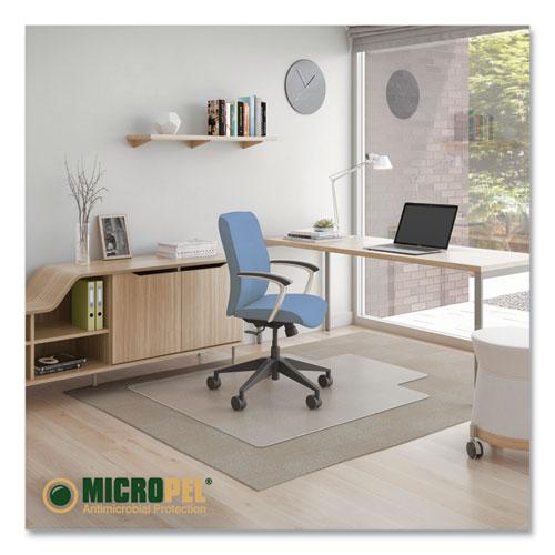 Antimicrobial Chair Mat, Medium Pile Carpet, 48 x 36, Lipped, Clear. Picture 3