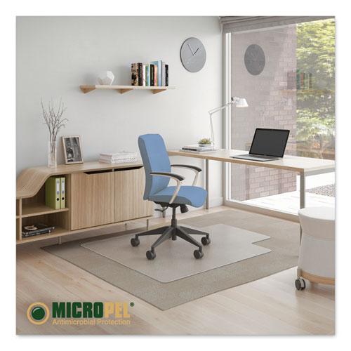 Antimicrobial Chair Mat, Medium Pile Carpet, 53 x 45, Lipped, Clear. Picture 3