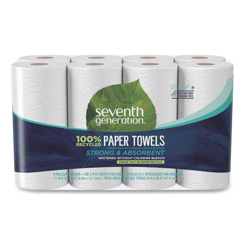 100% Recycled Paper Kitchen Towel Rolls, 2-Ply, 11 x 5.4 Sheets, 156 Sheets/RL, 32RL/CT. Picture 1
