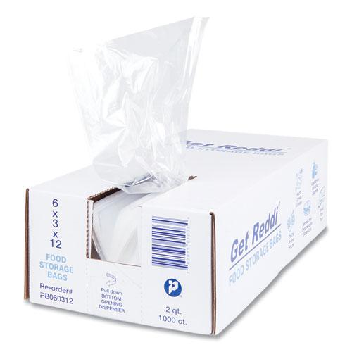 Food Bags, 2 qt, 0.68 mil, 6" x 12", Clear, 1,000/Carton. Picture 4