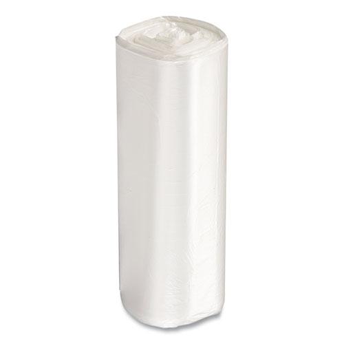 High-Density Commercial Can Liners Value Pack, 60 gal, 19 mic, 38" x 58", Clear, 25 Bags/Roll, 6 Interleaved Rolls/Carton. Picture 4
