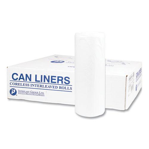 High-Density Commercial Can Liners Value Pack, 60 gal, 19 mic, 38" x 58", Clear, 25 Bags/Roll, 6 Interleaved Rolls/Carton. Picture 3