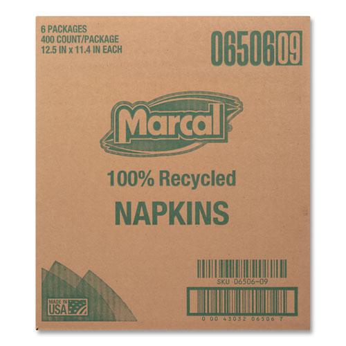 100% Recycled Luncheon Napkins, 11.4 x 12.5, White, 400/Pack, 6PK/CT. Picture 5