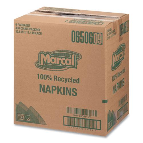100% Recycled Luncheon Napkins, 11.4 x 12.5, White, 400/Pack, 6PK/CT. Picture 7