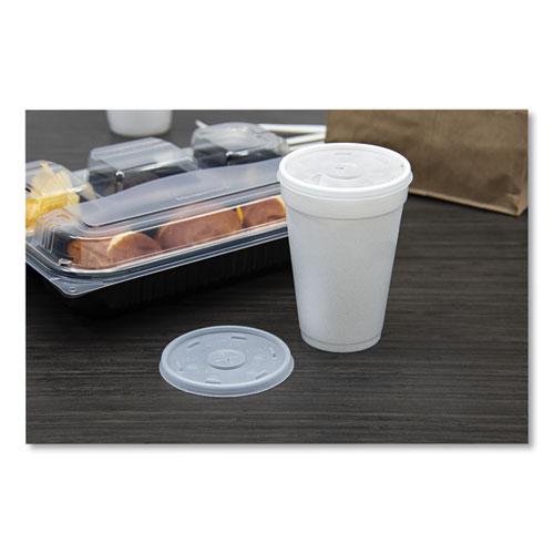 Plastic Lids, Fits 12 oz to 24 oz Hot/Cold Foam Cups, Straw-Slot Lid, White, 100/Pack, 10 Packs/Carton. Picture 8