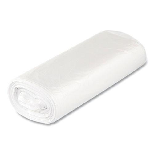 High-Density Commercial Can Liners Value Pack, 33 gal, 14 mic, 33" x 39", Clear, 25 Bags/Roll, 10 Interleaved Rolls/Carton. Picture 3