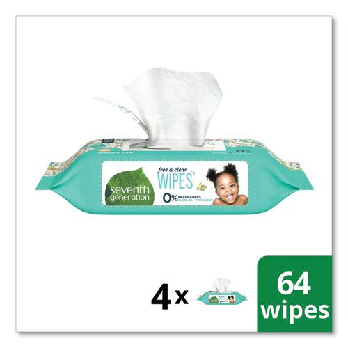 Free and Clear Baby Wipes, 7 x 7, Refill, Unscented, White, 256/Pack, 3 Packs/Carton. Picture 3